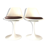 Pair of vintage tulip foot swivel chairs