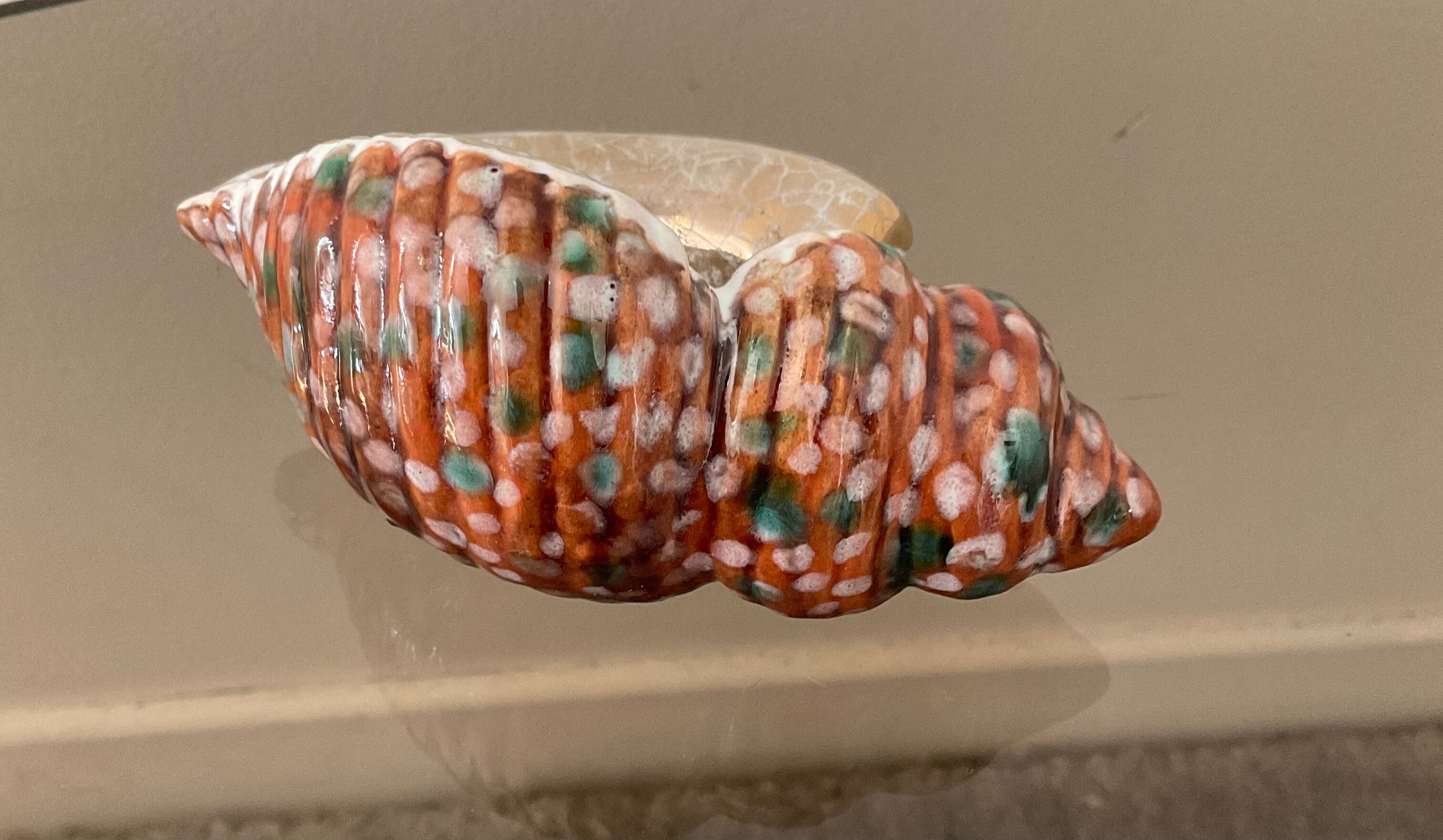 Empty pocket Vallauris vintage ceramic shell signed