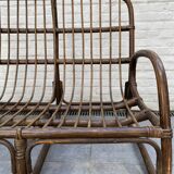 Two-seater rattan bench