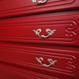 Customized vintage Basque red chest of drawers