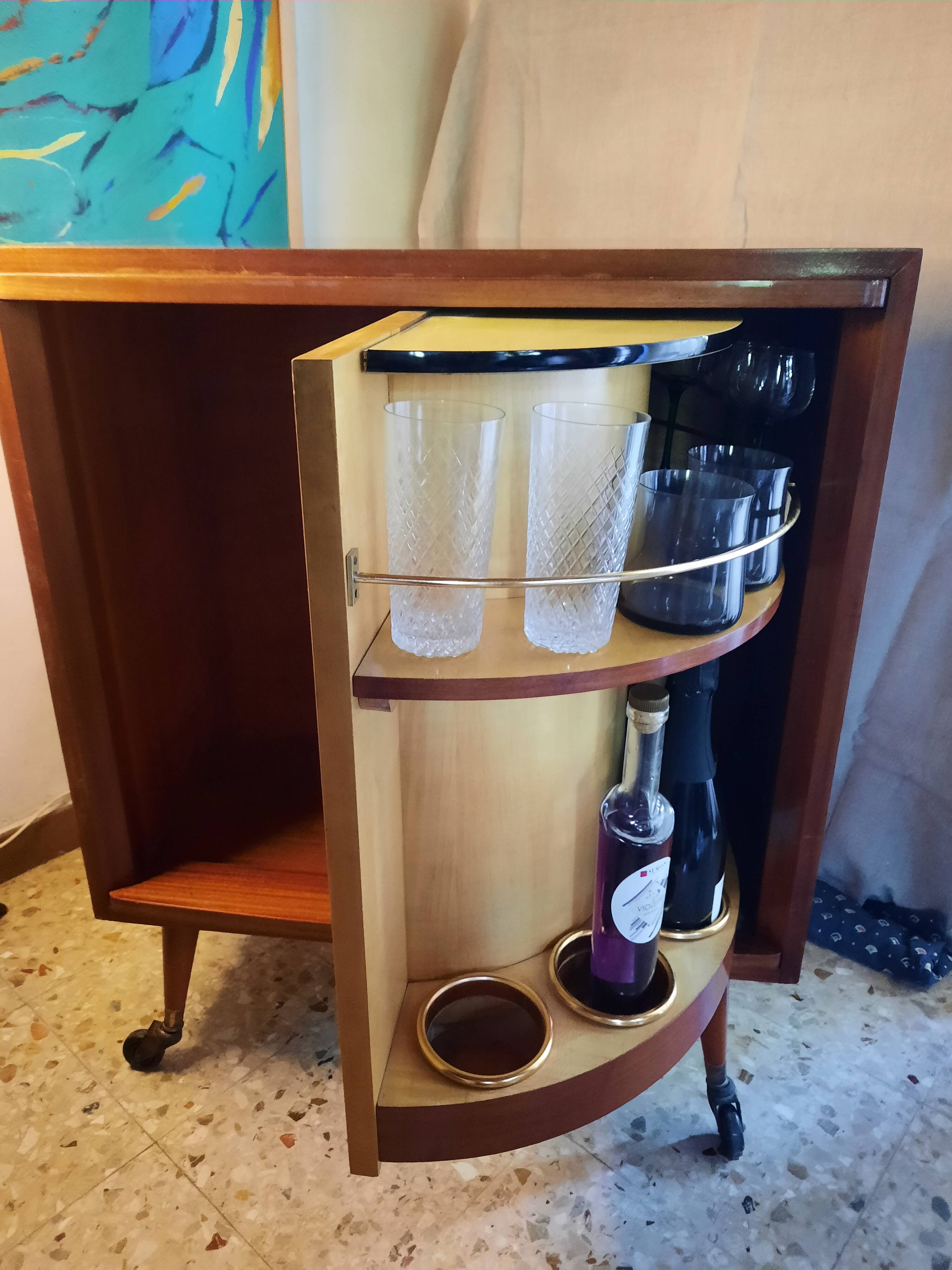 1950s rotating bar cabinet