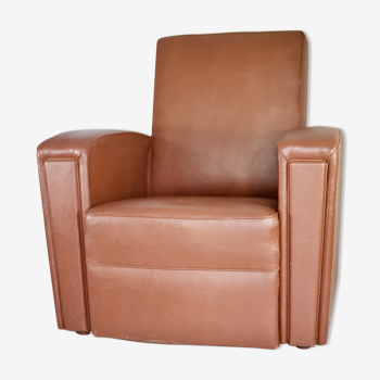 Fauteuil édité par Airborne, simili cuir, France, circa 1950