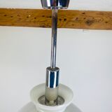 Bauhaus chrome and opaline pendant lamp