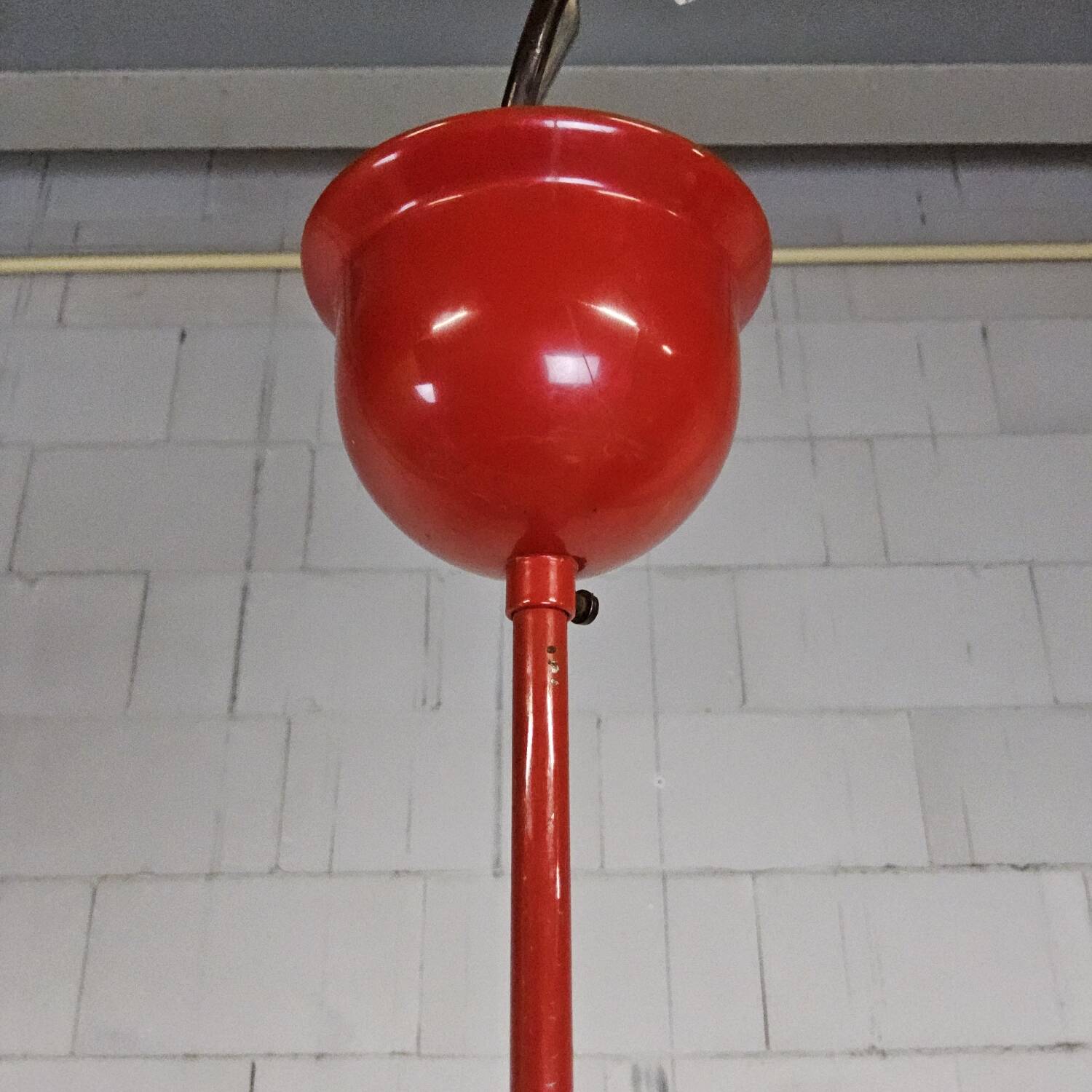 Lampe pendentif vintage rouge de l'ère spatiale / lustre (Stilnovo) Sputnik