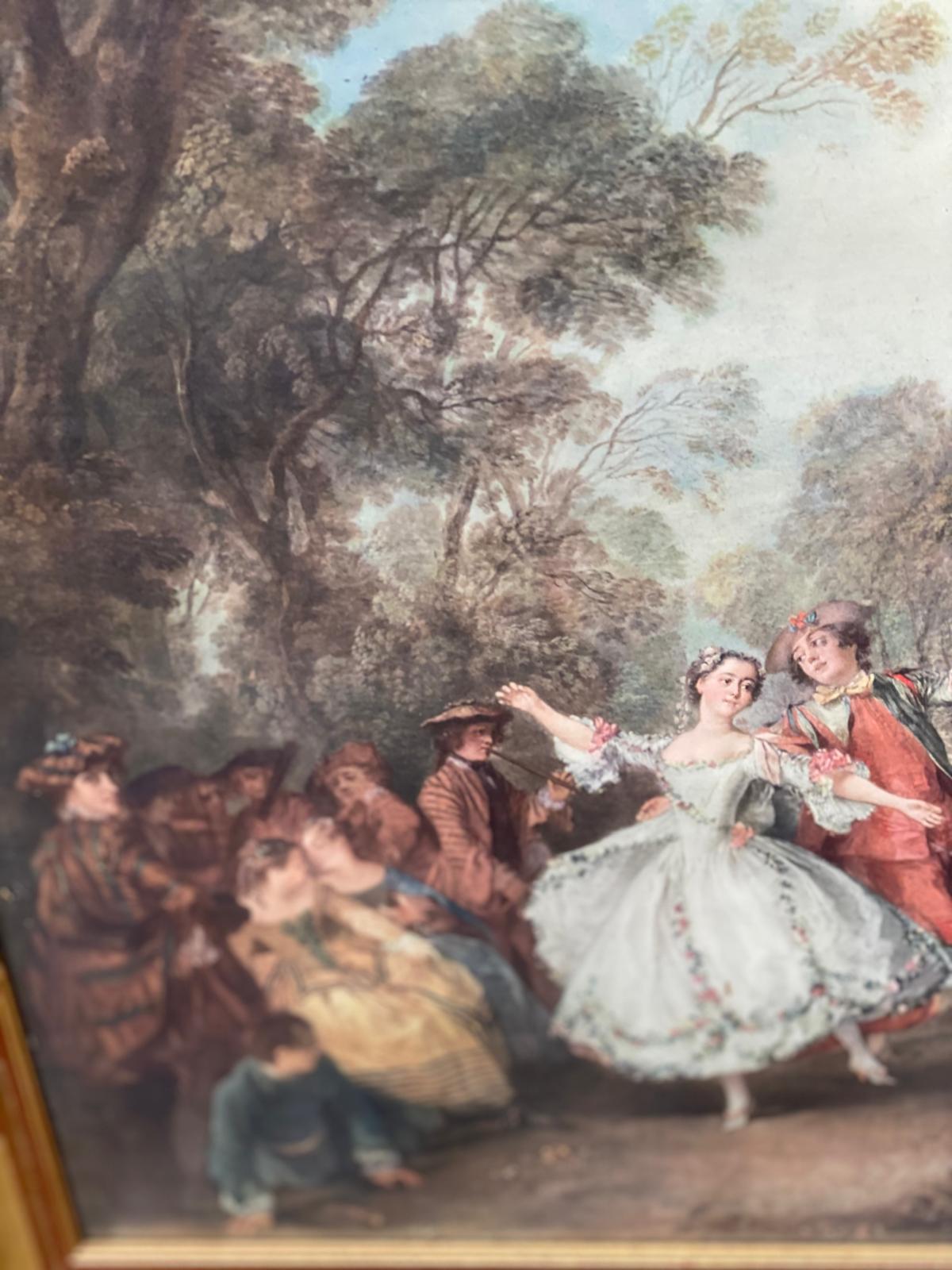 Tableau vintage impression avec cadre doré 73x53cm
