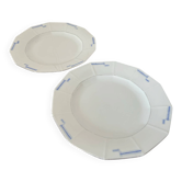 Lot de 2 assiettes à dessert porcelaine Art Deco