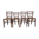 Lot de 4 chaises bistrot anciennes assises cannées