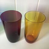 6 colored orangeade glasses