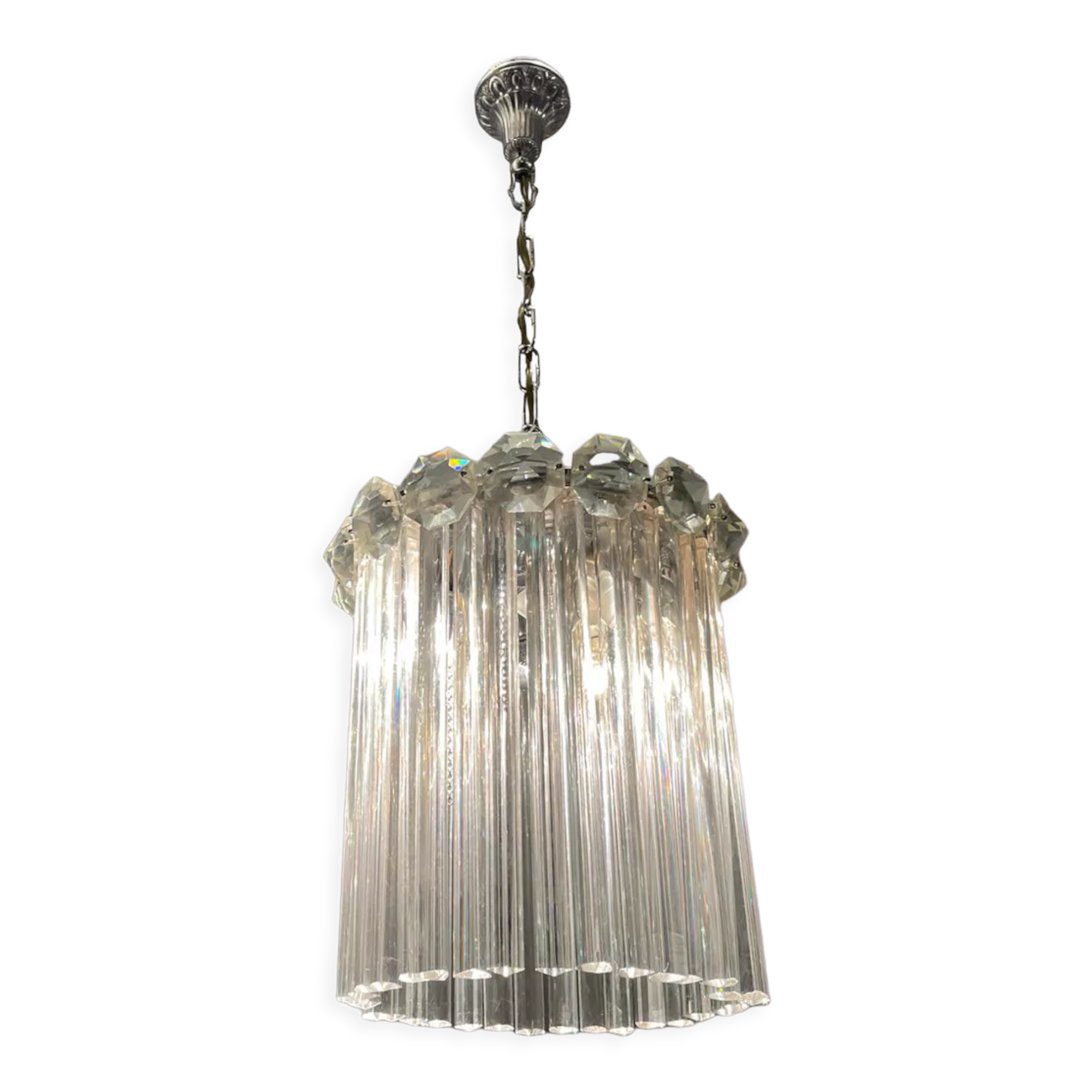 Italian Murano glass trilobi light pendant, 1960s