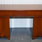 Vintage Military Campaign Twin Desk in Yew Wood