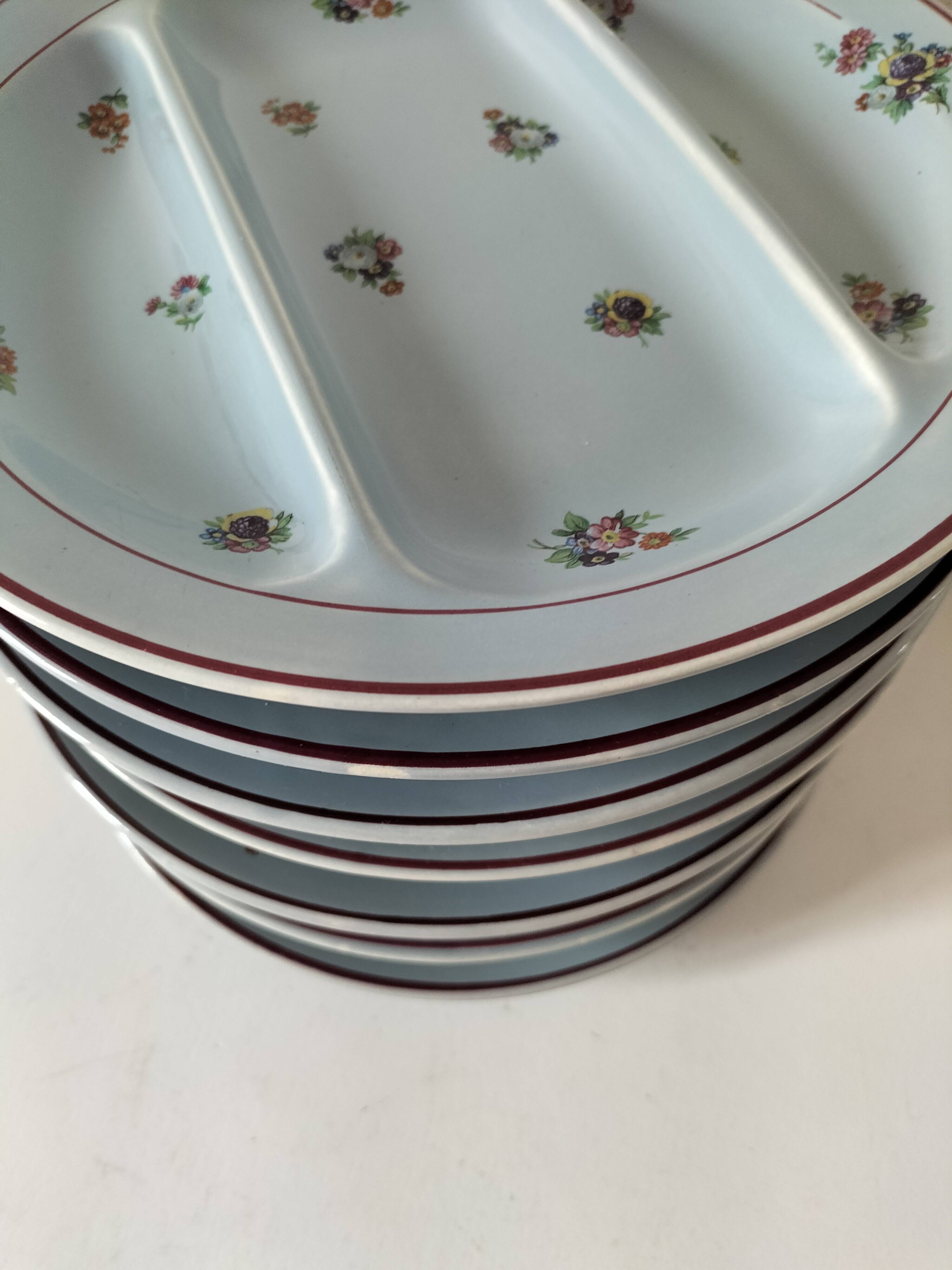 7 compartmentalized plates, Salins, France