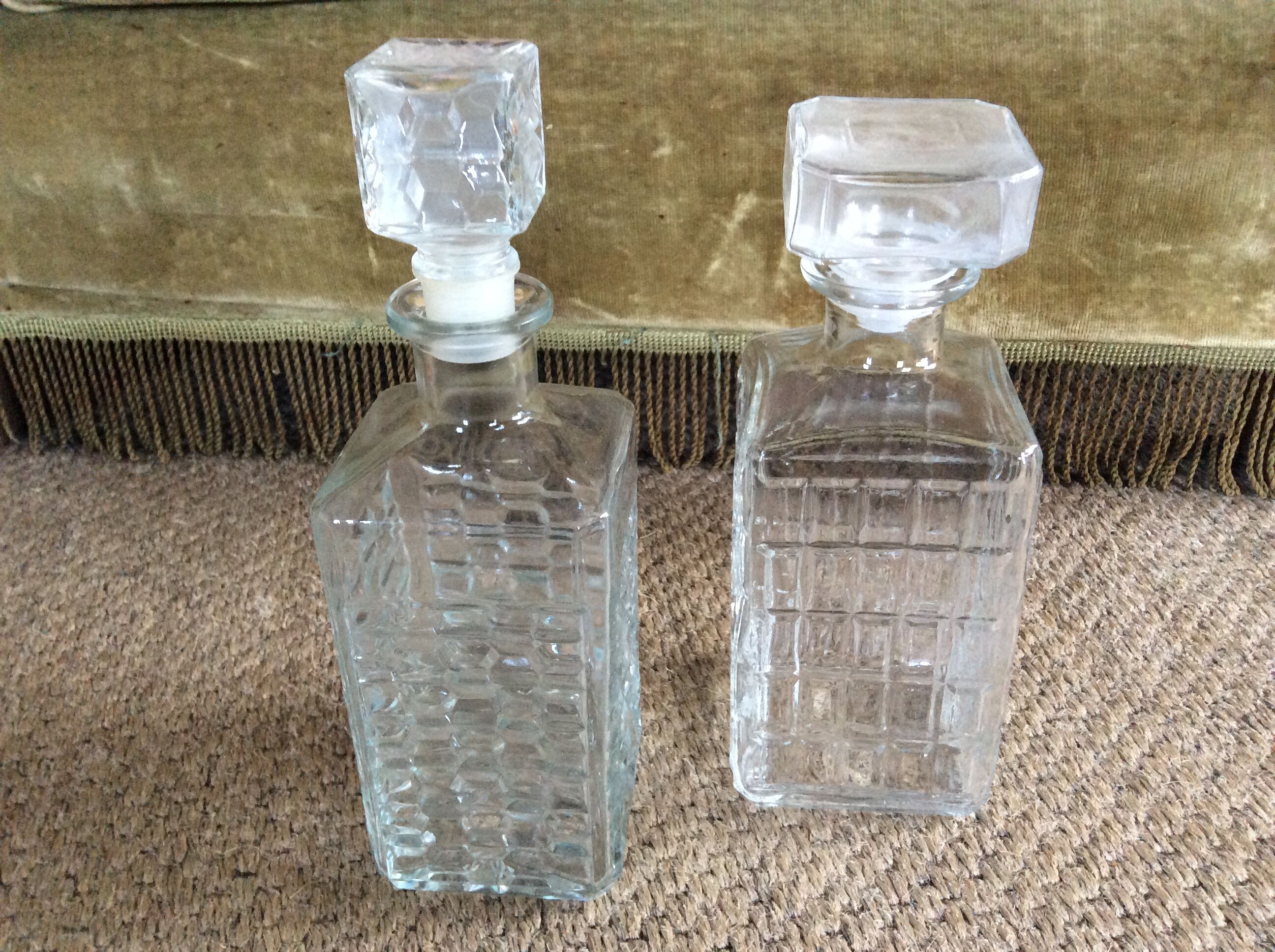 Set of whisky decanters