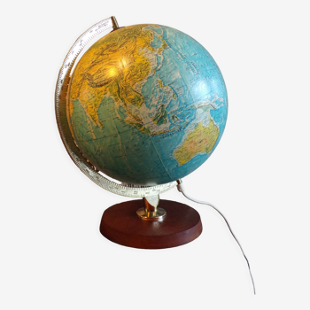 Globe terrestre lumineux vintage allemand