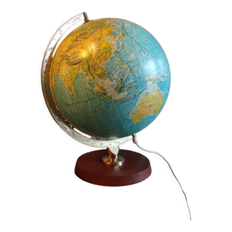 Globe terrestre lumineux vintage allemand