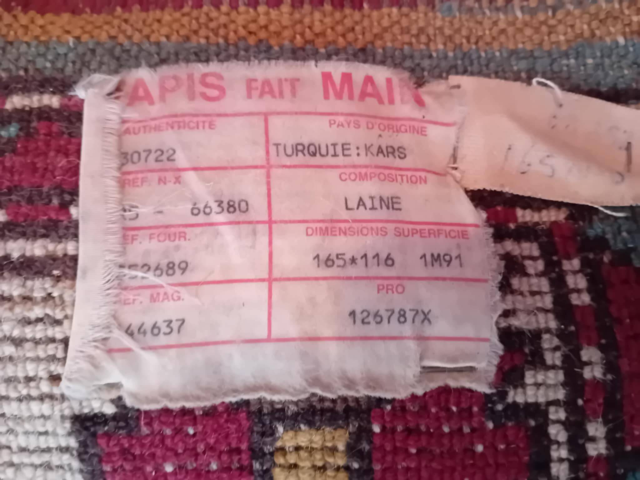 Anatolian Kars handmade rug 165x116cm