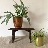 Wooden stool plant holder