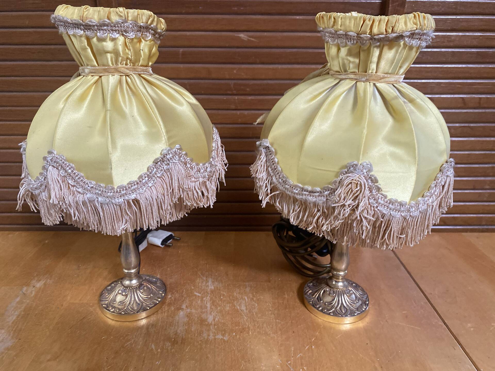Pair of antique bedside lamps artistic creations ca gilded bronze fr