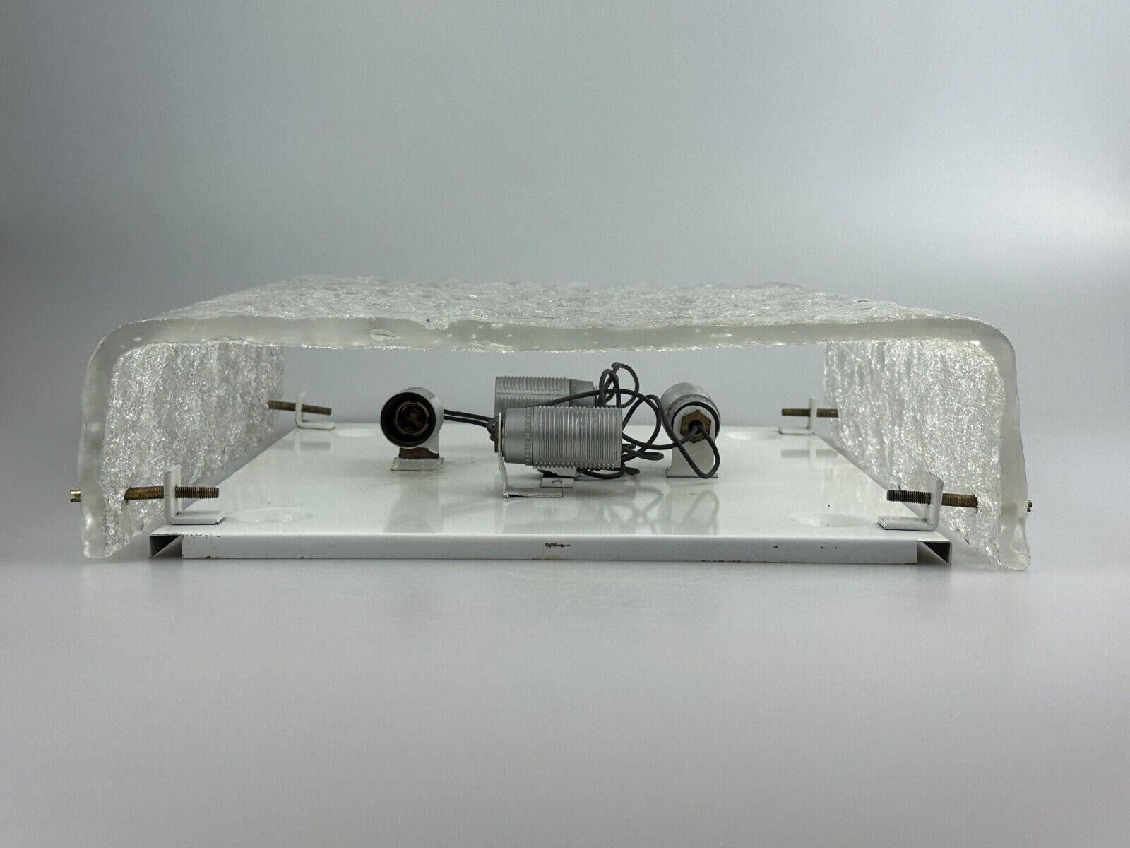 60s 70s ice glass flush mount ceiling lamp by Kaiser Leuchten Germany