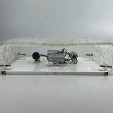 60s 70s ice glass flush mount ceiling lamp by Kaiser Leuchten Germany