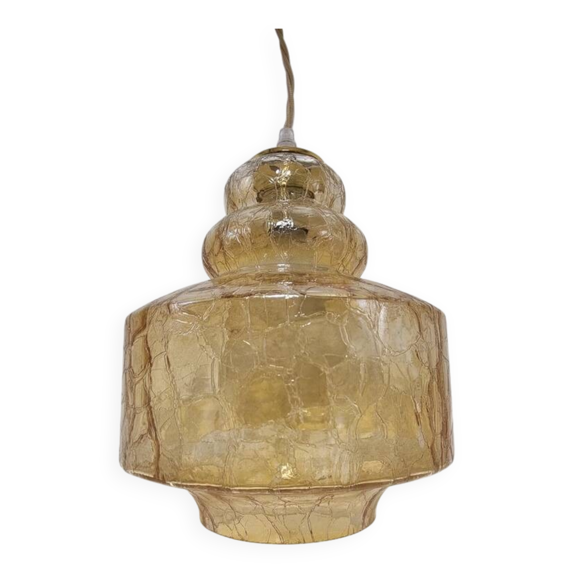 Amber glass pendant light