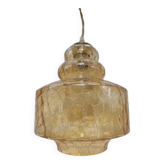 Amber glass pendant light
