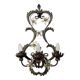 Contemporary brunito and rush florentine wrought iron wall lamp with floreal crystals