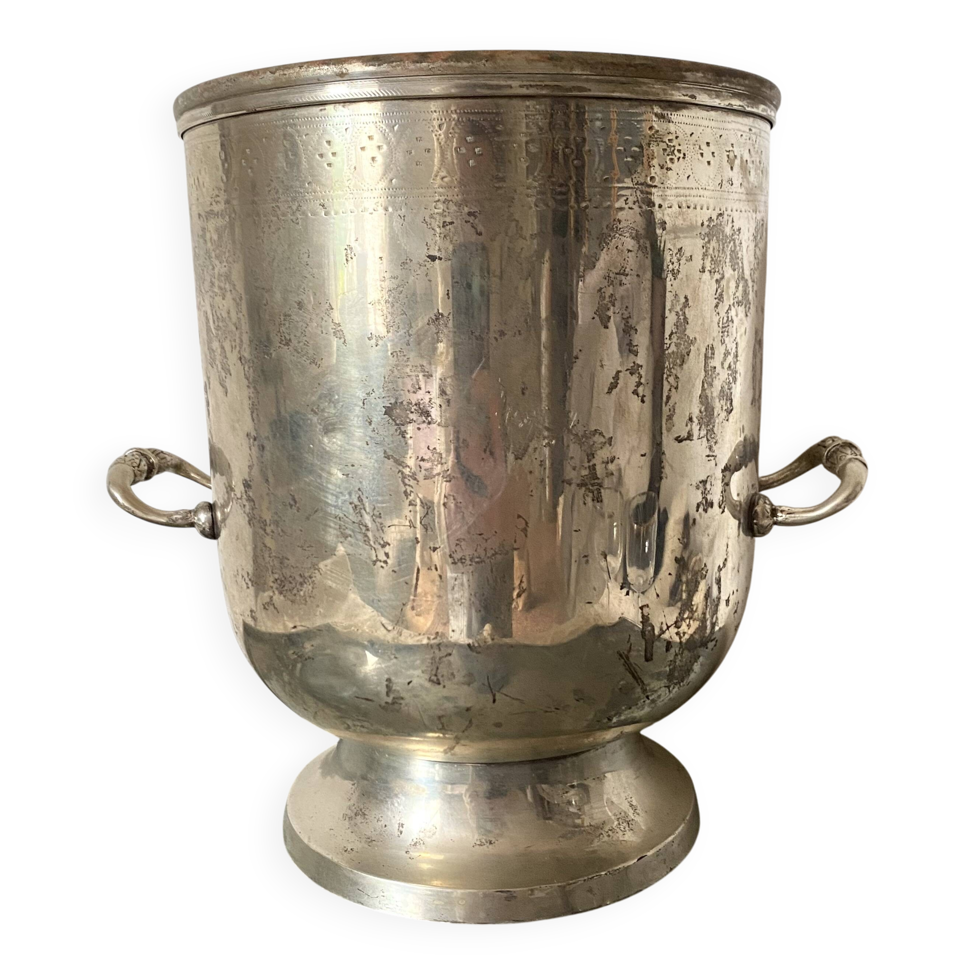 Patinated silver champagne bucket