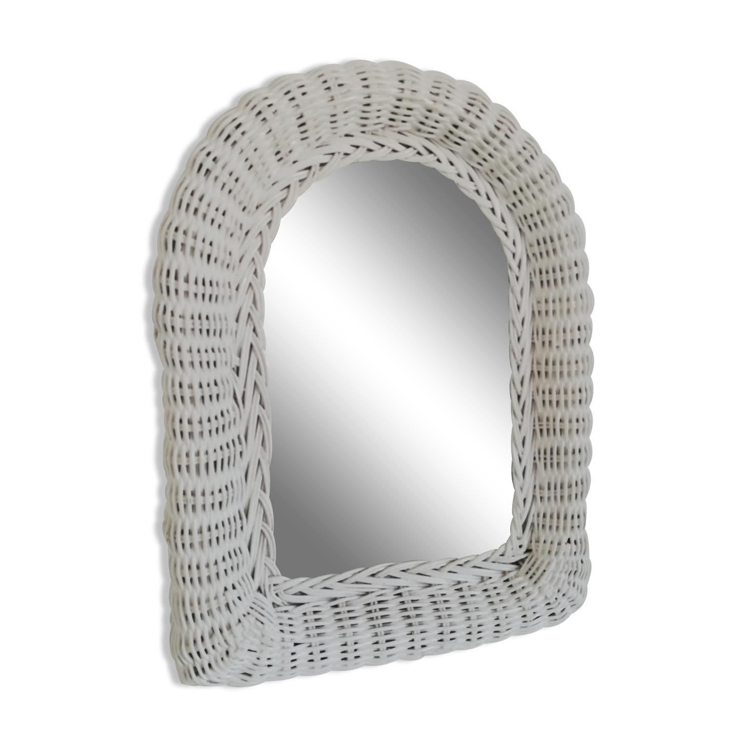 Vintage wicker mirror