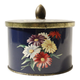 Boîte métallique ancienne ronde décor fleuri - "Côte d'Or"