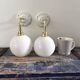 Pair of vintage white opaline wall lights