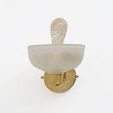 Attributed to Barovier & Toso Brass and Pulegoso Murano Glass Sconces, Pair