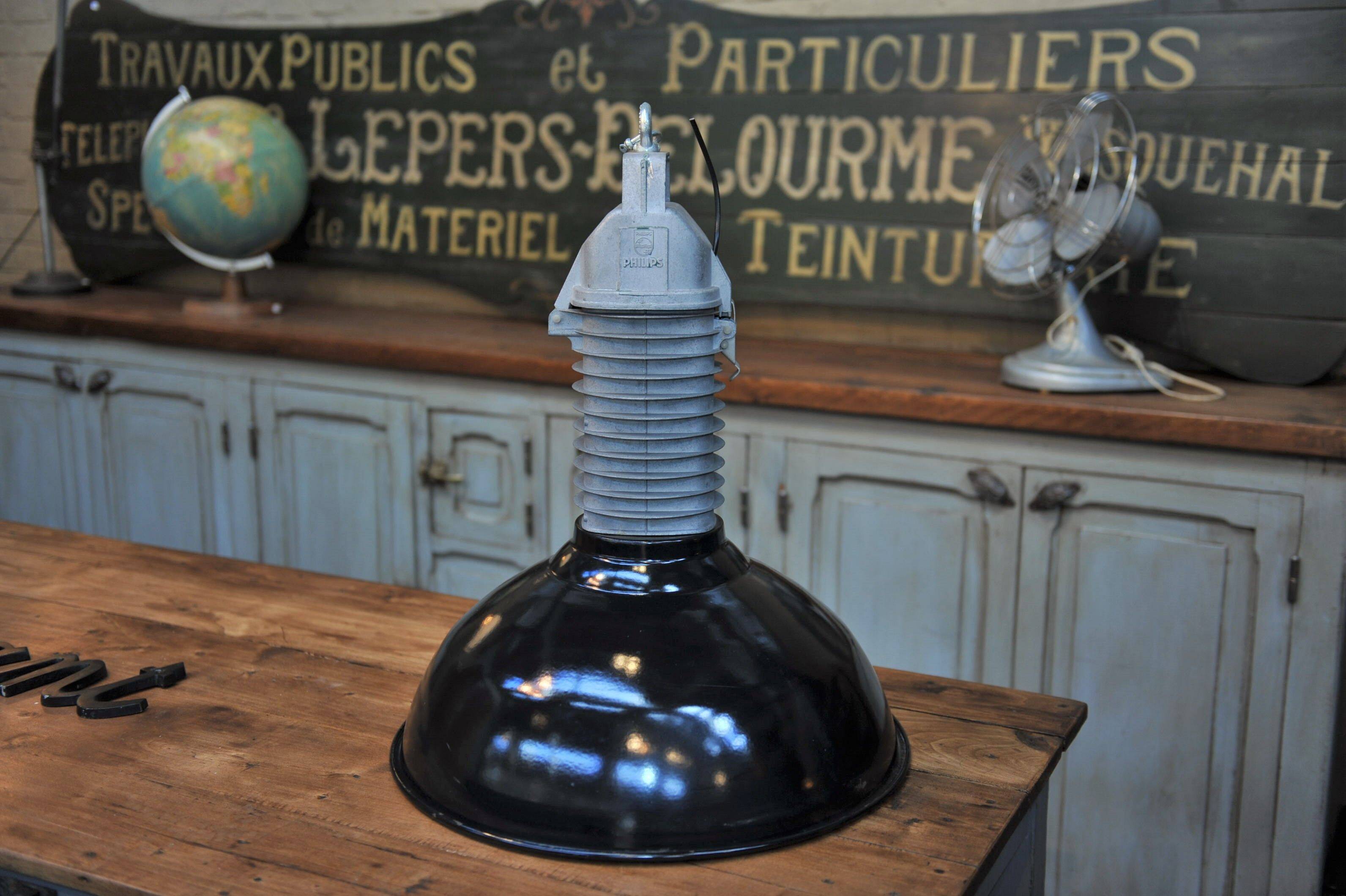 Large PHILIPS Industrial black lamp