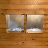 Pair of 1970s lucite mirrored shelves