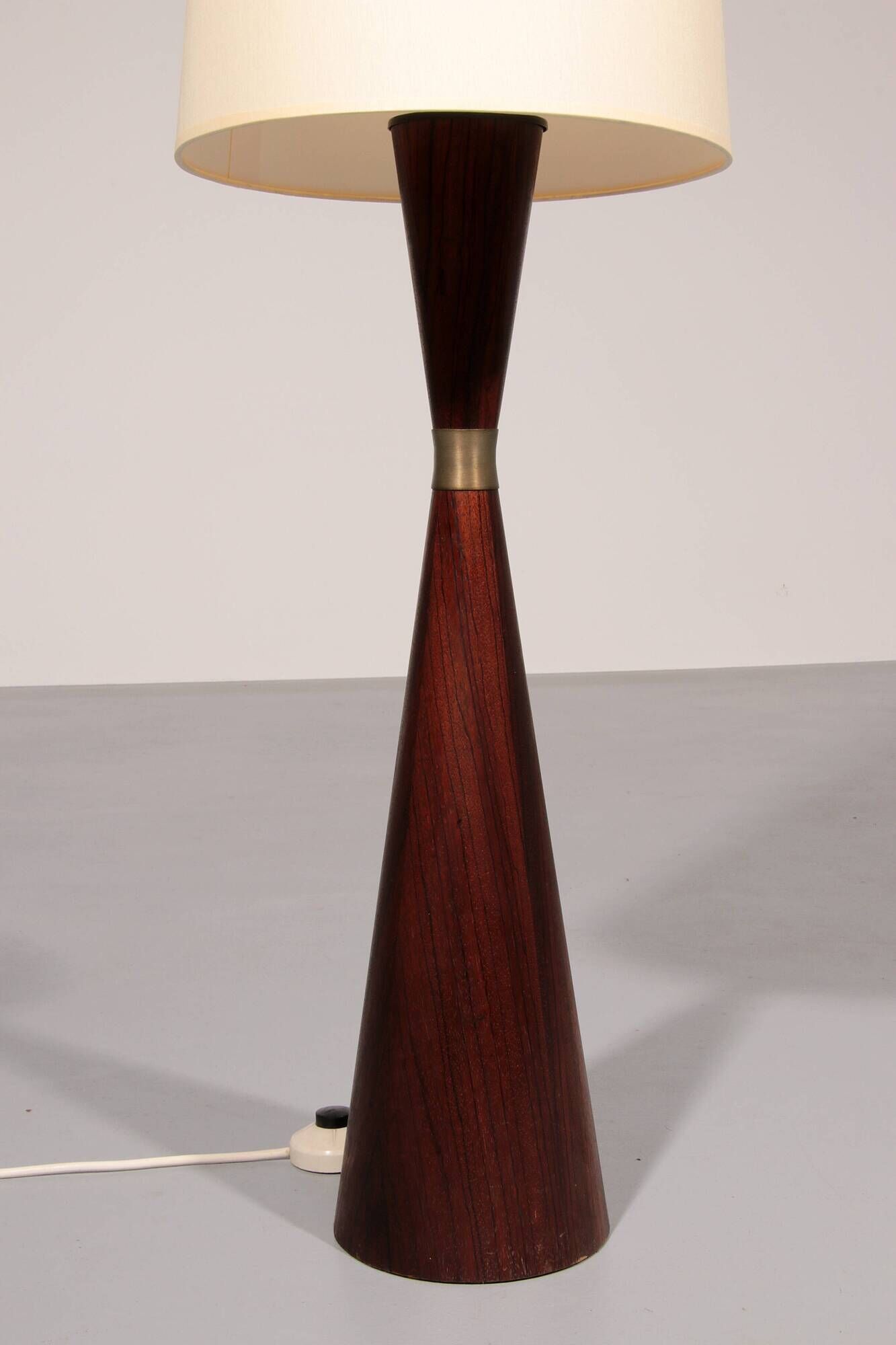 Vintage teak floor lamp with fabric shade from Parker Knoll, 1960s