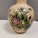 Italian vase from the 70s, in a delicate pink color with floral decoration.