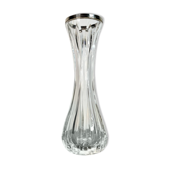 Vase en cristal taillé et argent 925