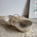 Woven silver-plated metal basket