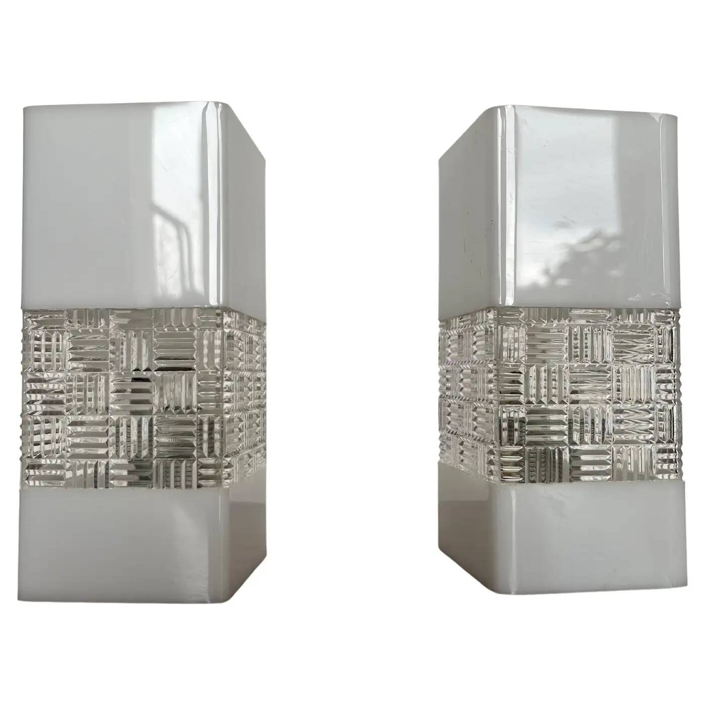 Pair of midcentury design plastic wall lamps, 1970s
