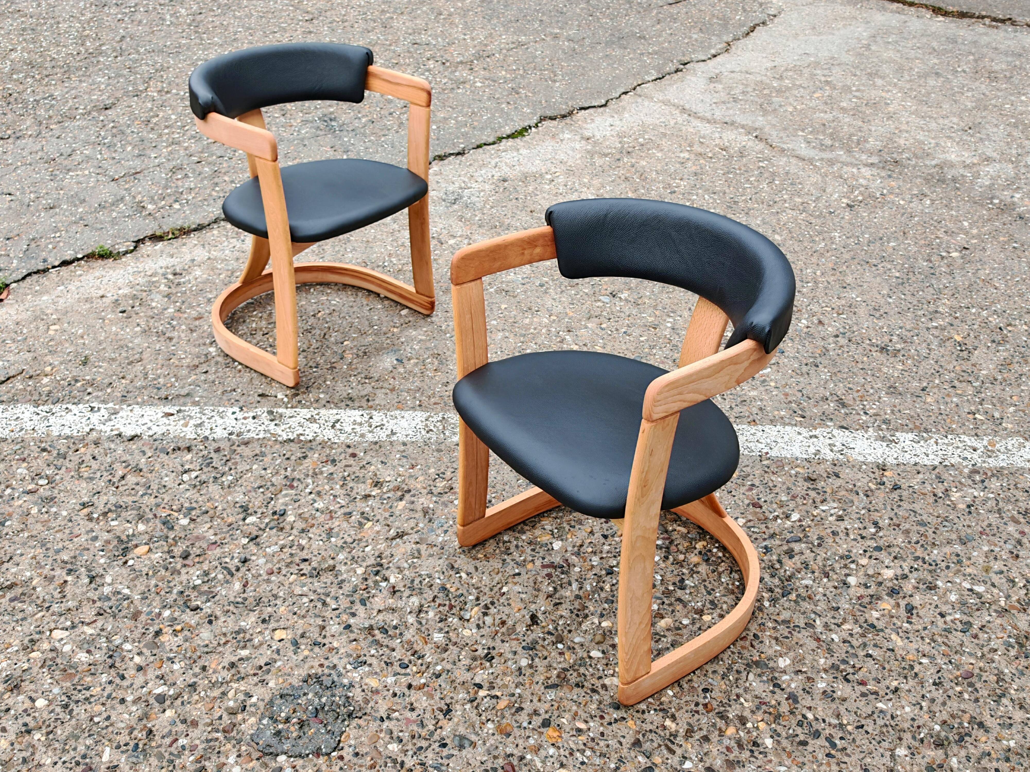 Set 4 chaises salle à manger "Brigitte" milieu du siècle Pozzi et Verga