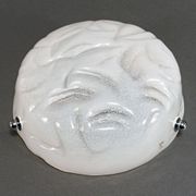 1980s Murano Ice-Textured Opalescent Glass Plafonnier Lamp by Effetre
