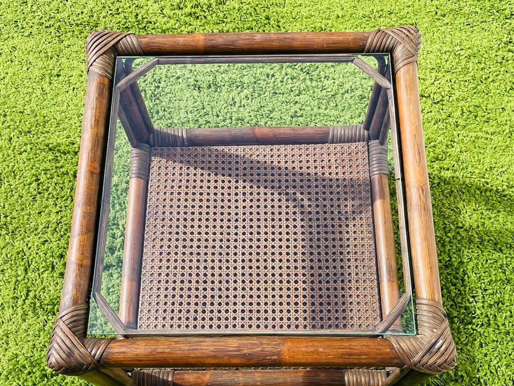 Bamboo coffee table. Vintage 70s.