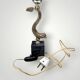 Vintage Fish Side Lamp - Grey Marble Base and Brass Fish
