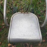 4 seventies welded tubular steel armchairs