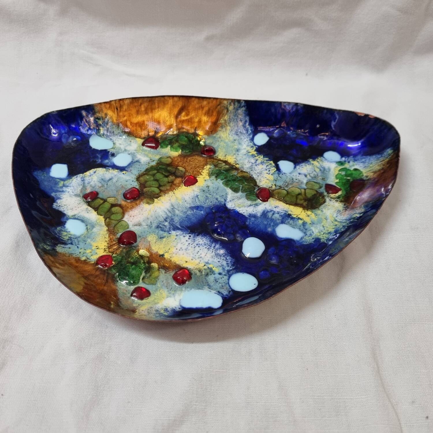 J. Capo enameled pocket emptier or dish from 1950