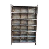 Shelf with metal lockers