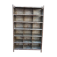 Shelf with metal lockers