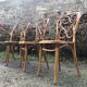 4 Thonet style bentwood chairs in beech.