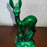Saint Clement earthenware ashtray representing 1 doe signed Green