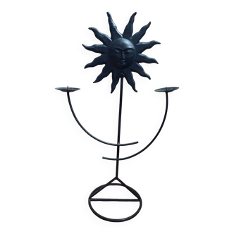 Chandelier soleil en fer forgé 1970