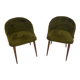 Vintage chairs - Retro chic design - Moss green fur